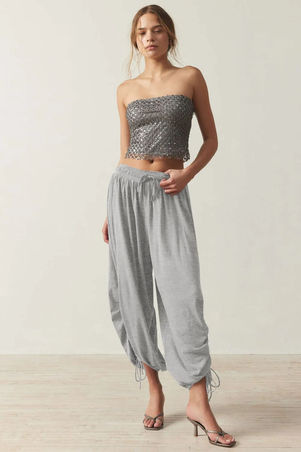 Drawstring Ruched Pants, image 8
