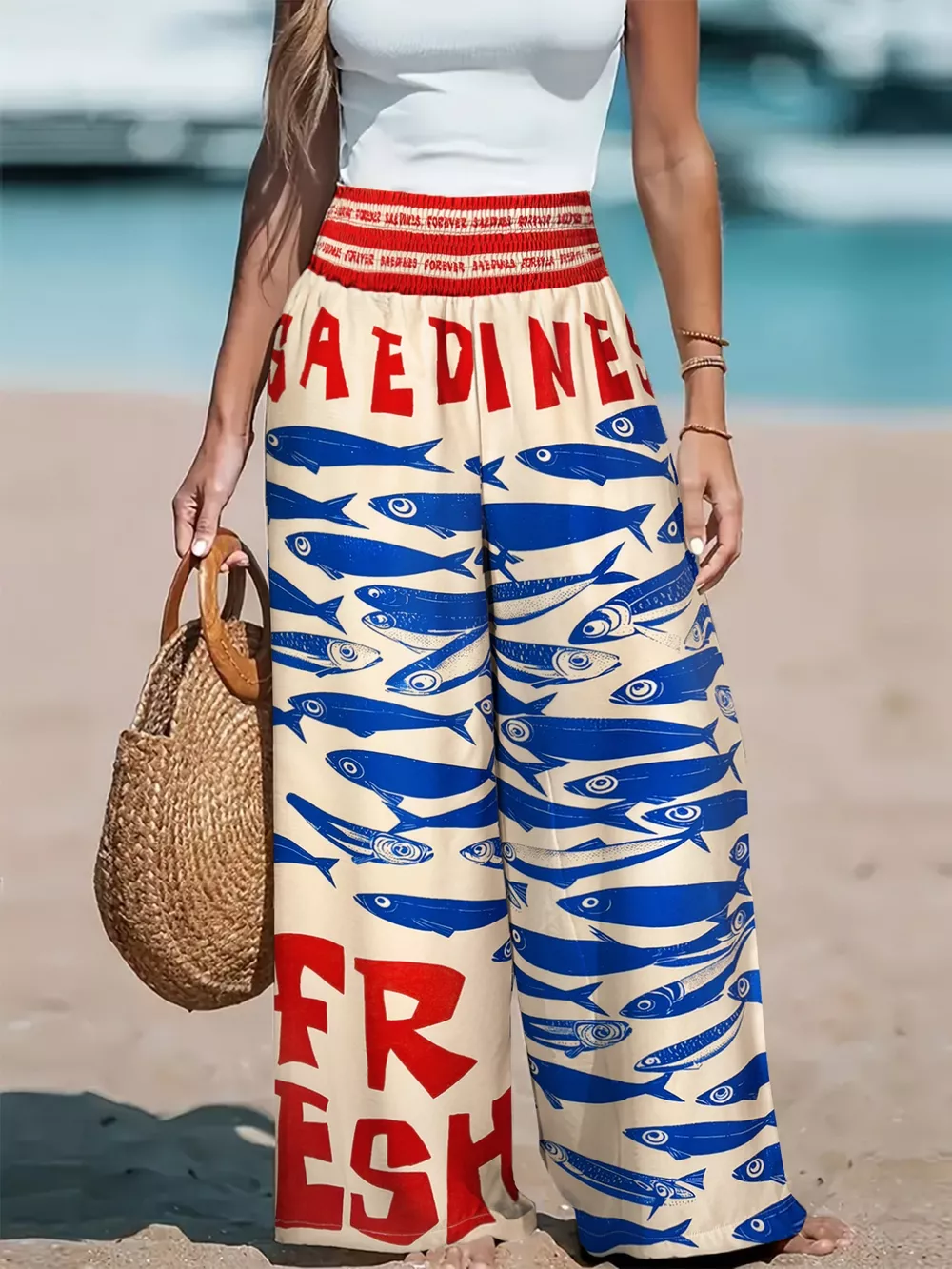 Plus Size Printed Wide Leg Pants, image 4