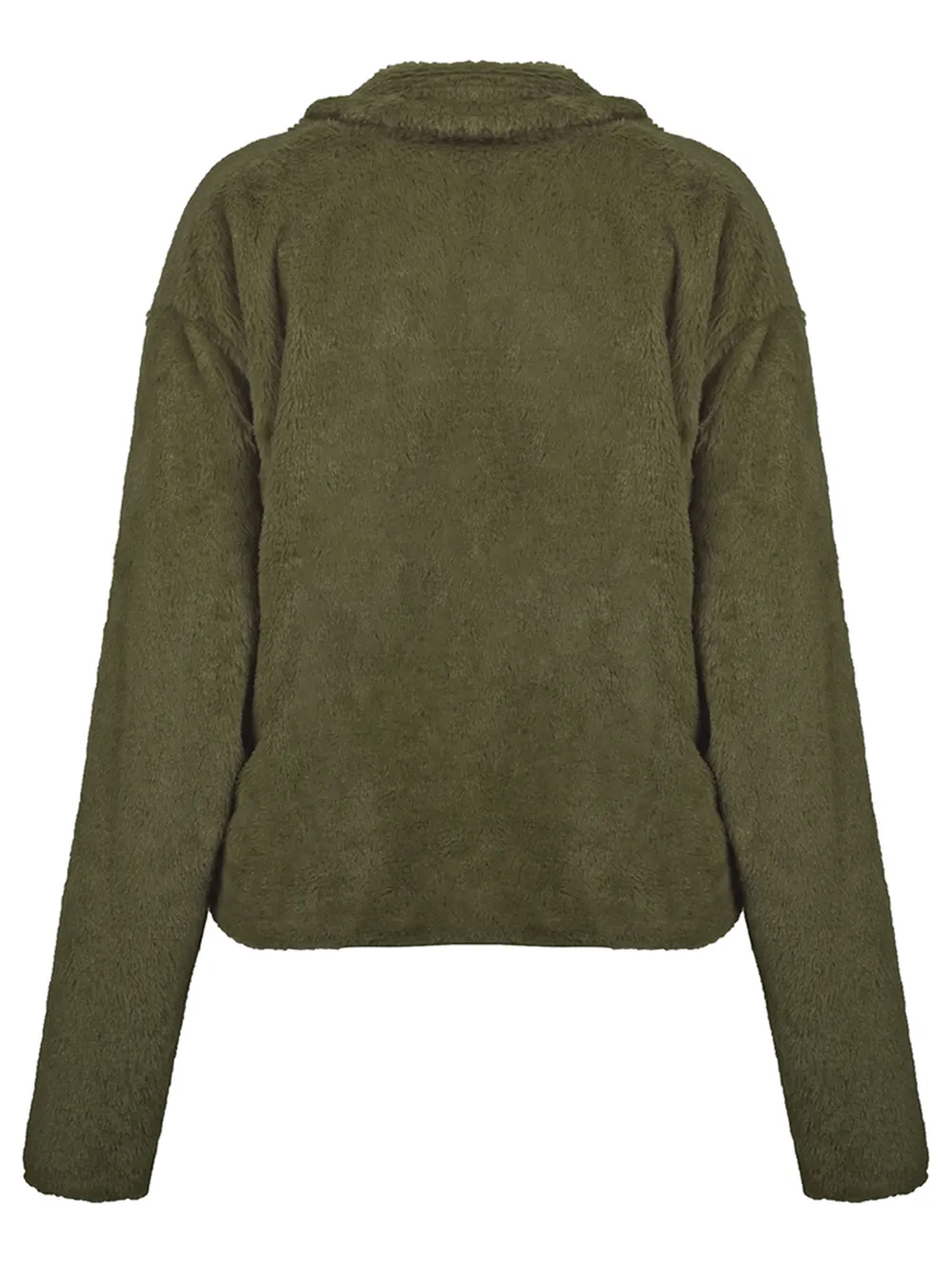 Plush Open Front Dropped Shoulder Jacket, image 9