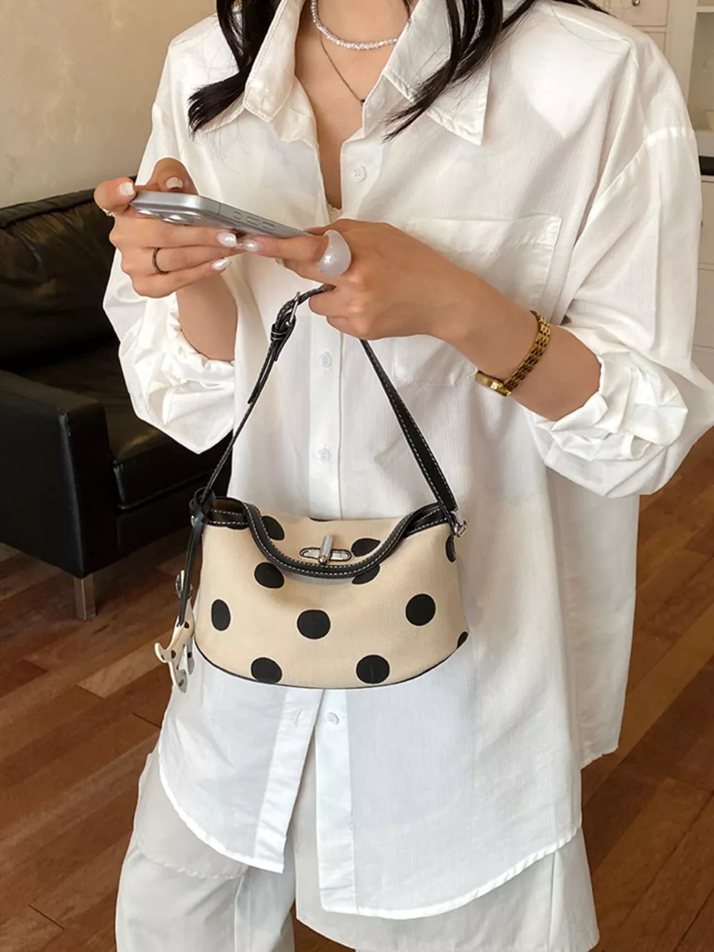 Polka Dot Shoulder Bag, image 3