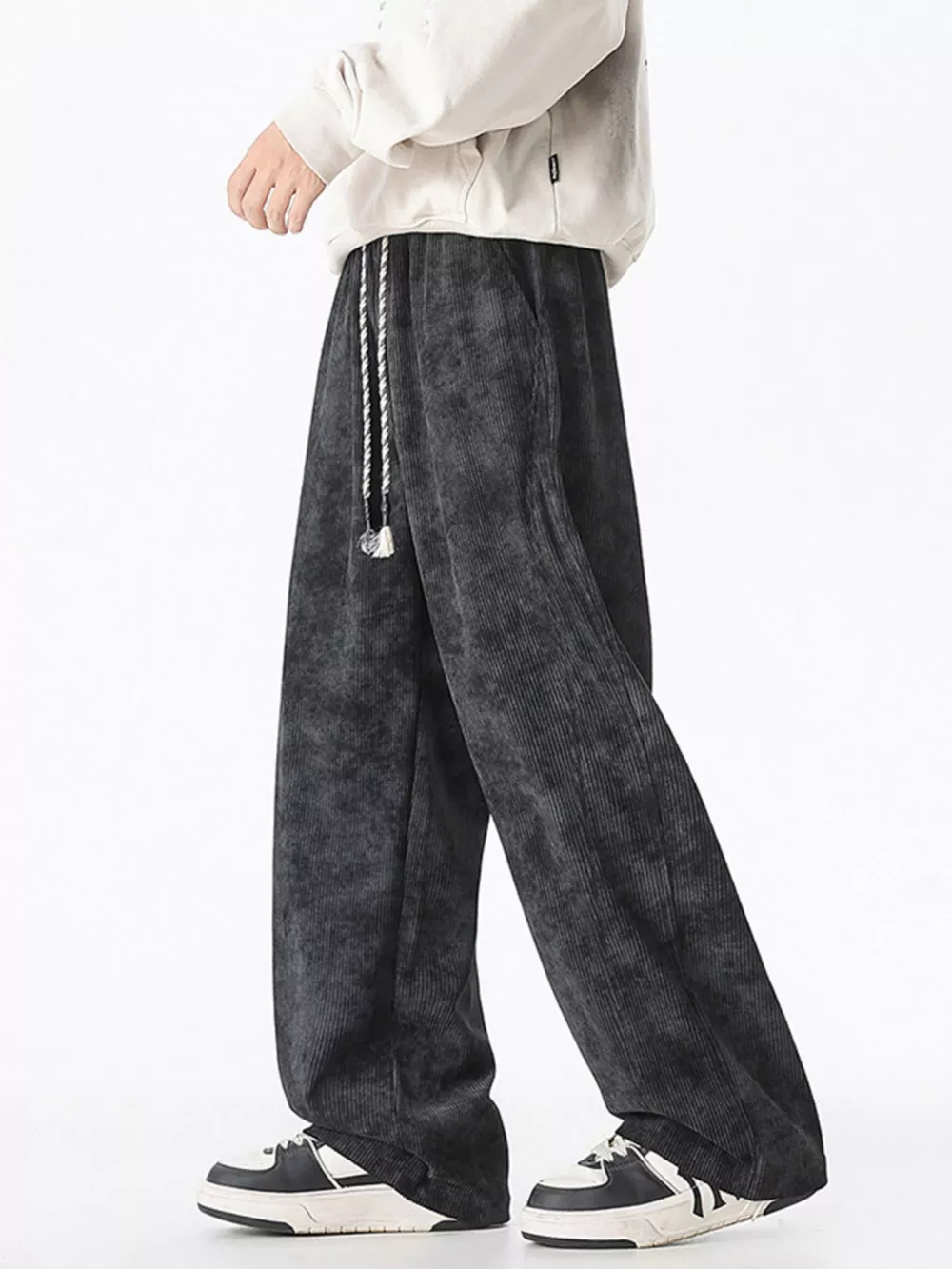 Men's Plus Size Vintage Wash Wide Leg Pants, image 3