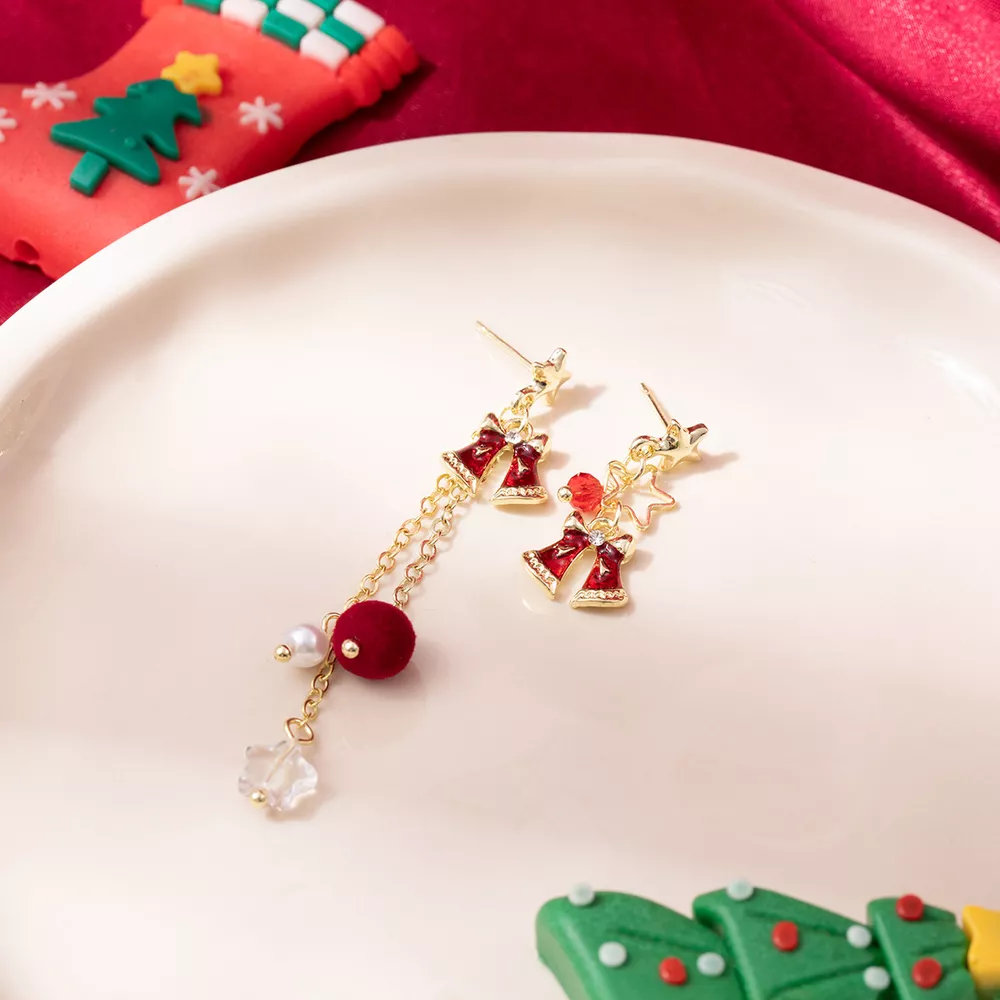 18K Gold-Plated Christmas Bell Earrings