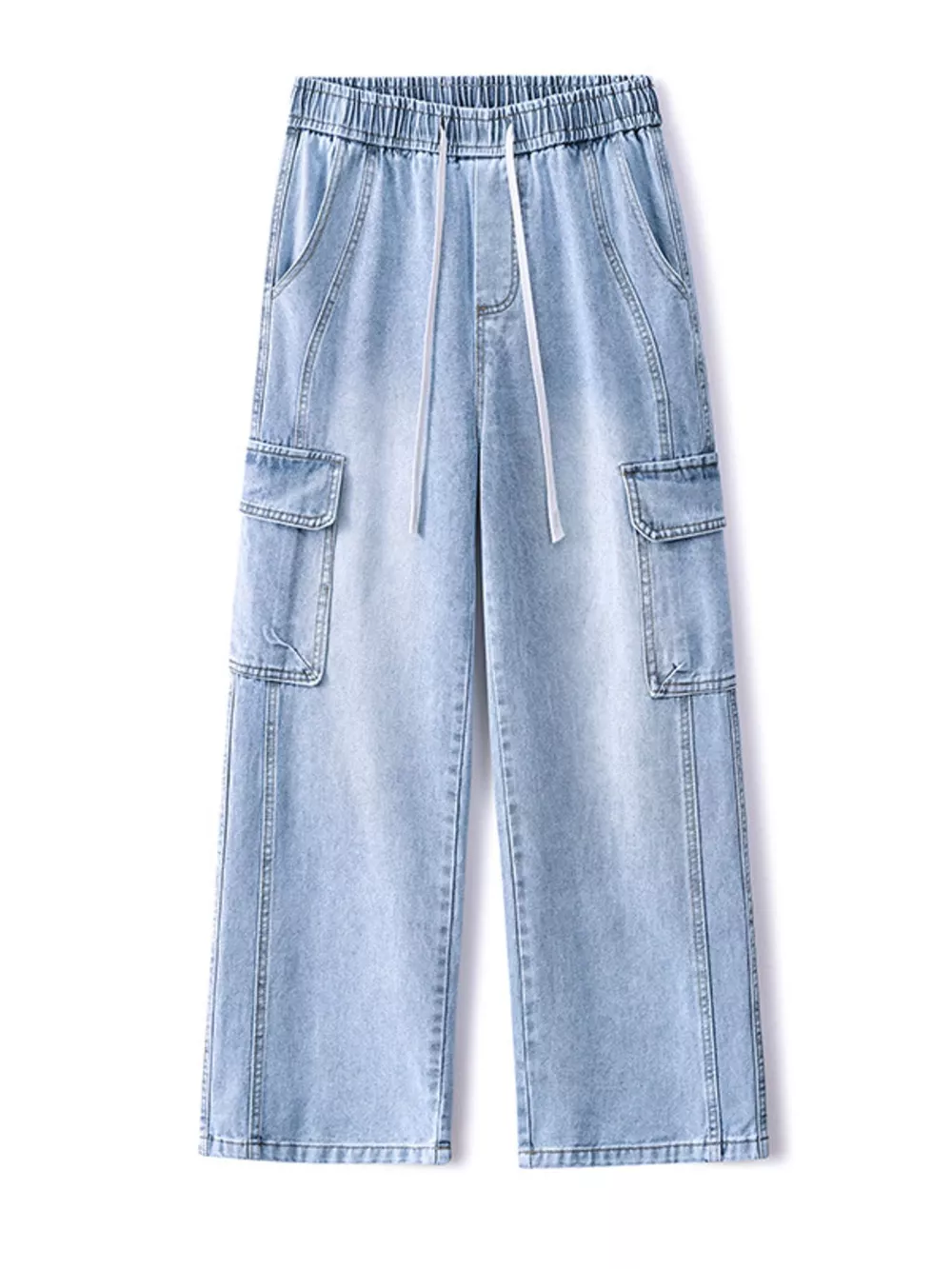 Men's Full Size Wide Leg Cargo Jeans Plus Size, image 5