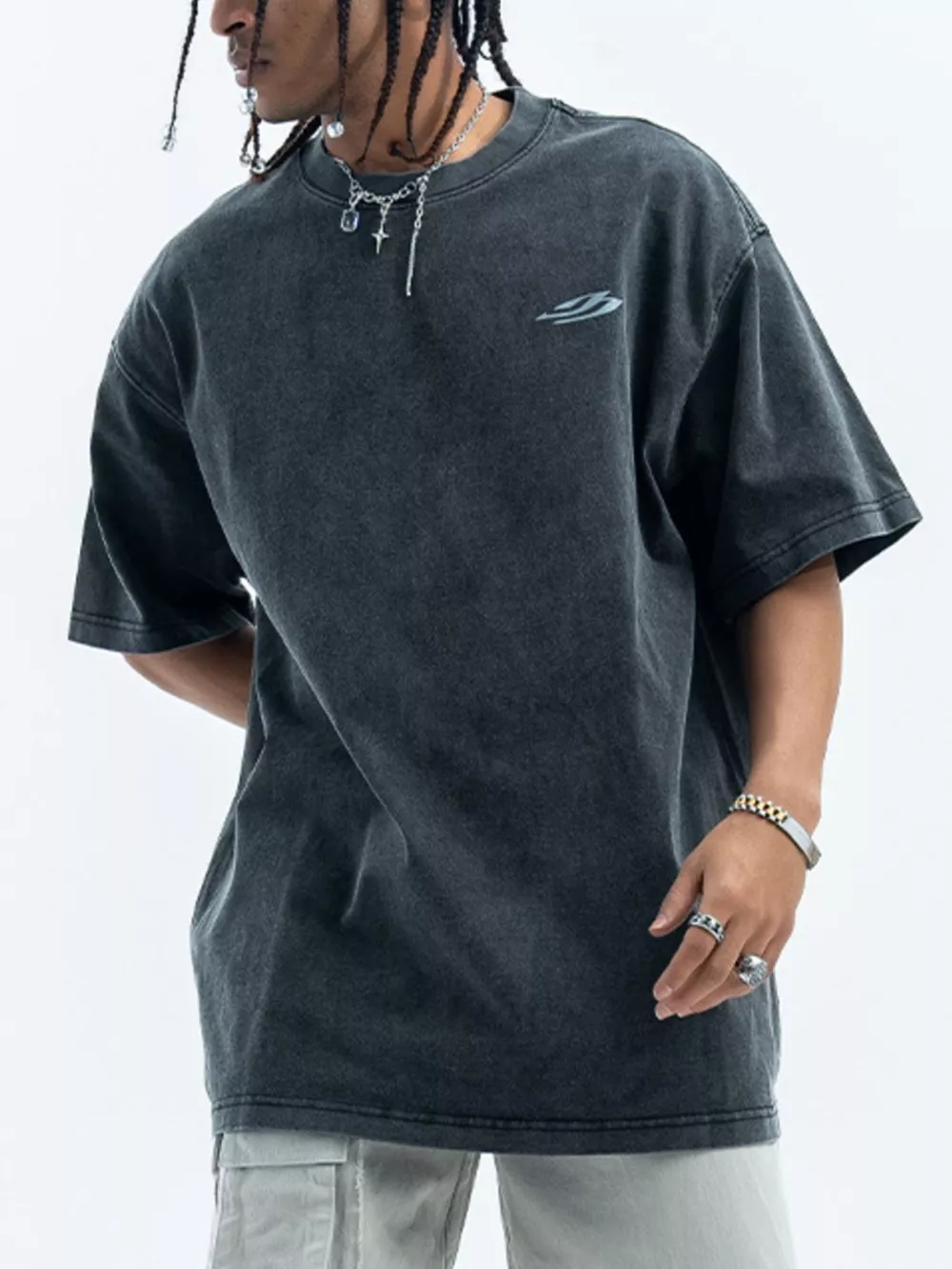 Men's Letter Back Round Neck Short Sleeve T-Shirt, image 3