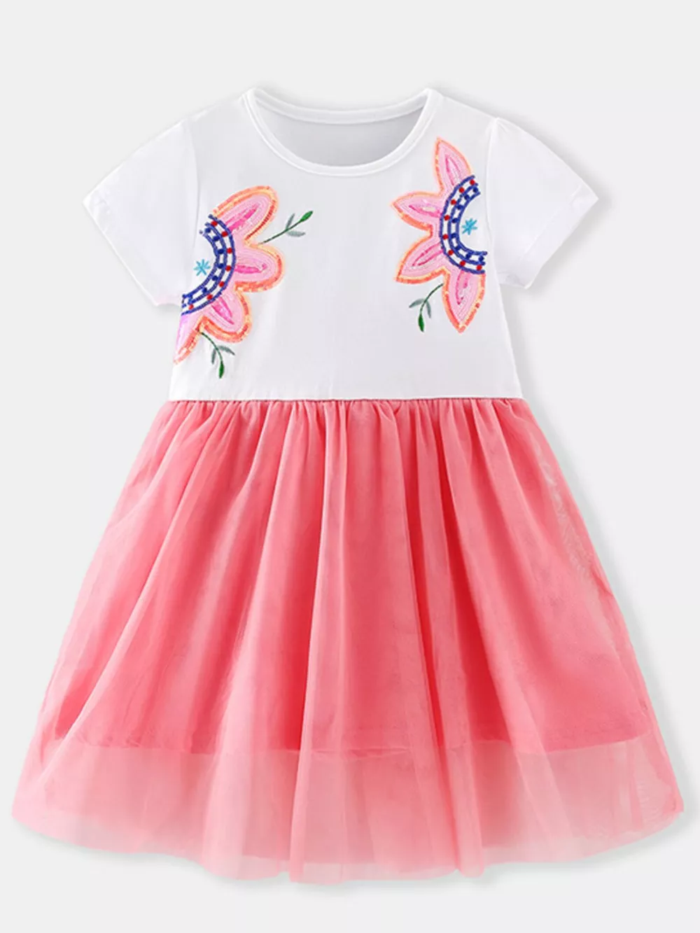 Children's Sequin Flower Tulle Dress, image 2