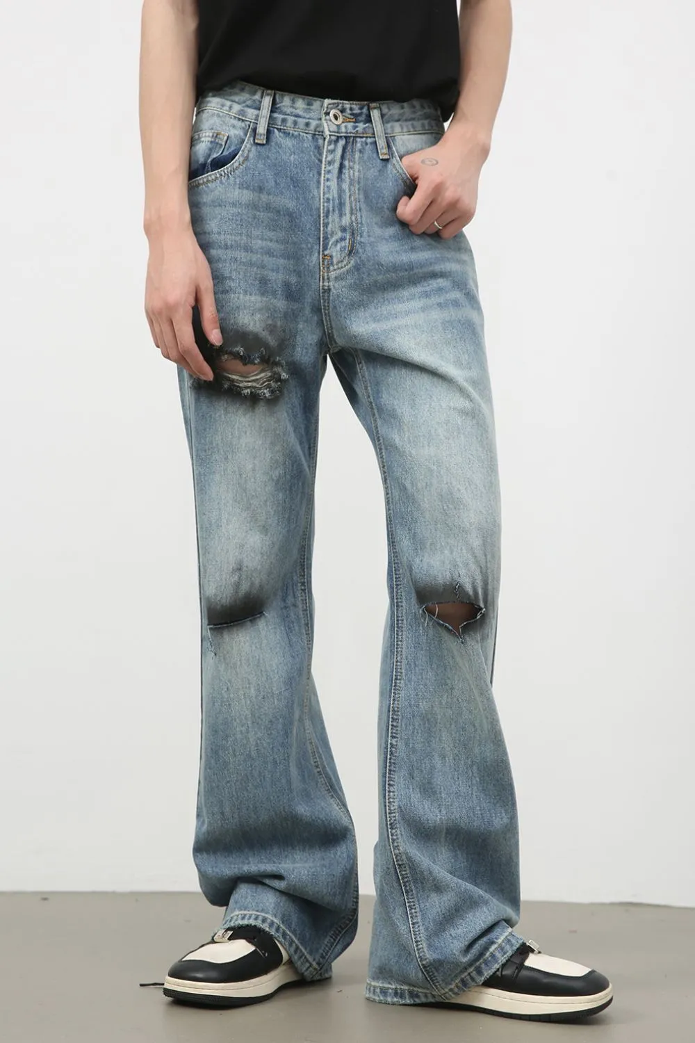 Men's Distressed Loose Fit Jeans, image 4
