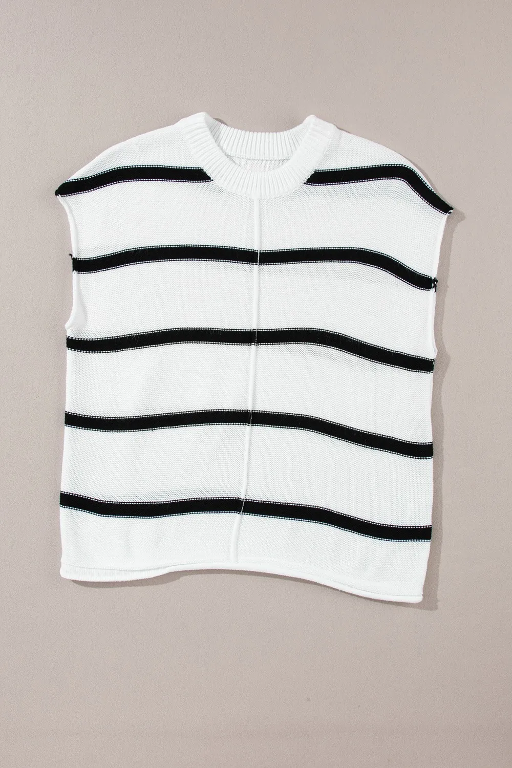 Striped Batwing Sleeve Knit Top, image 6