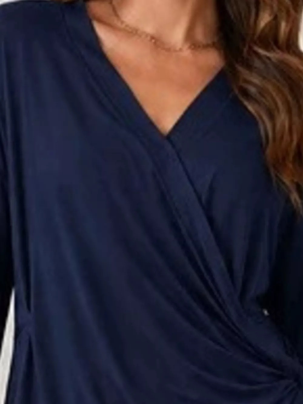 Long Sleeve Wrap T-Shirt with Side Knot Detail, image 11