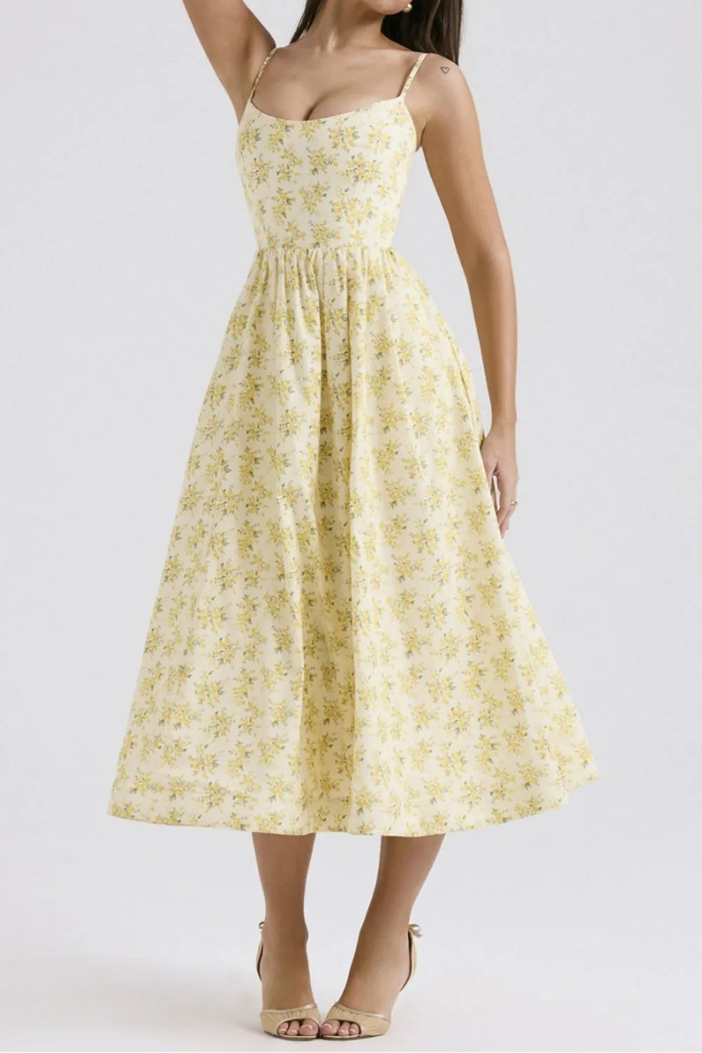 Floral Print Spaghetti Strap Midi Dress, image 11