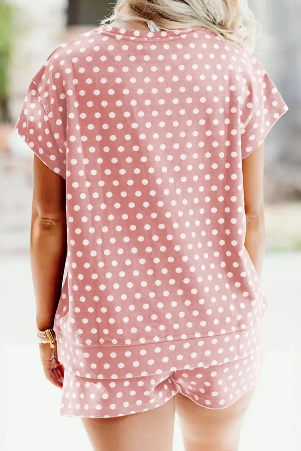 Polka Dot Print Tee and Shorts Set, image 6