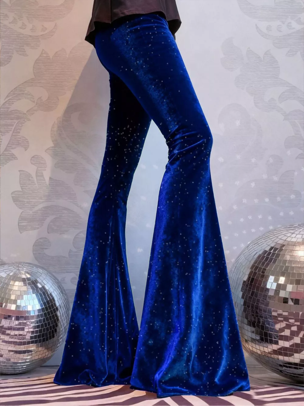 Velvet High Waist Flared Pants, image 8