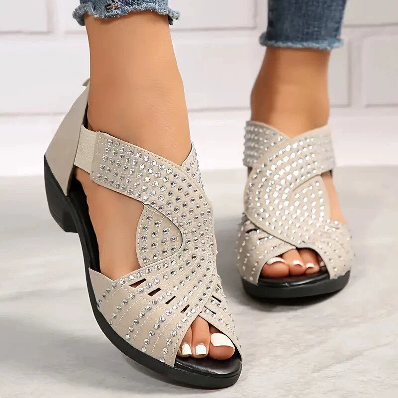Peep Toe Block Heels Sandals, image 7