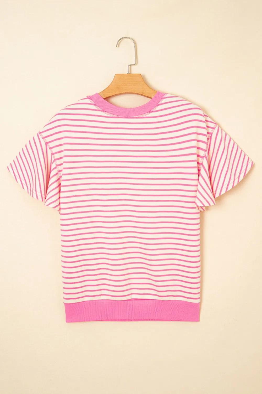 Striped Flounce Sleeve Casual Blouse, image 4