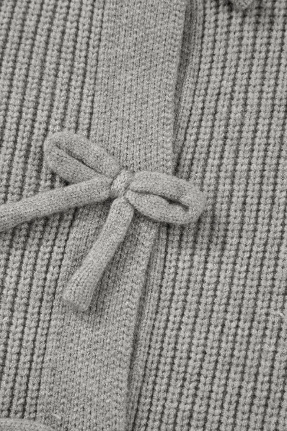 Bow Round Neck Long Sleeve Cardigan, image 5