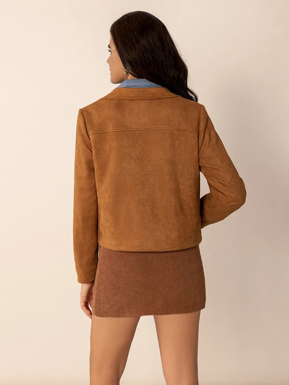 Tied Tassel Collared Neck Long Sleeve Jacket, image 4