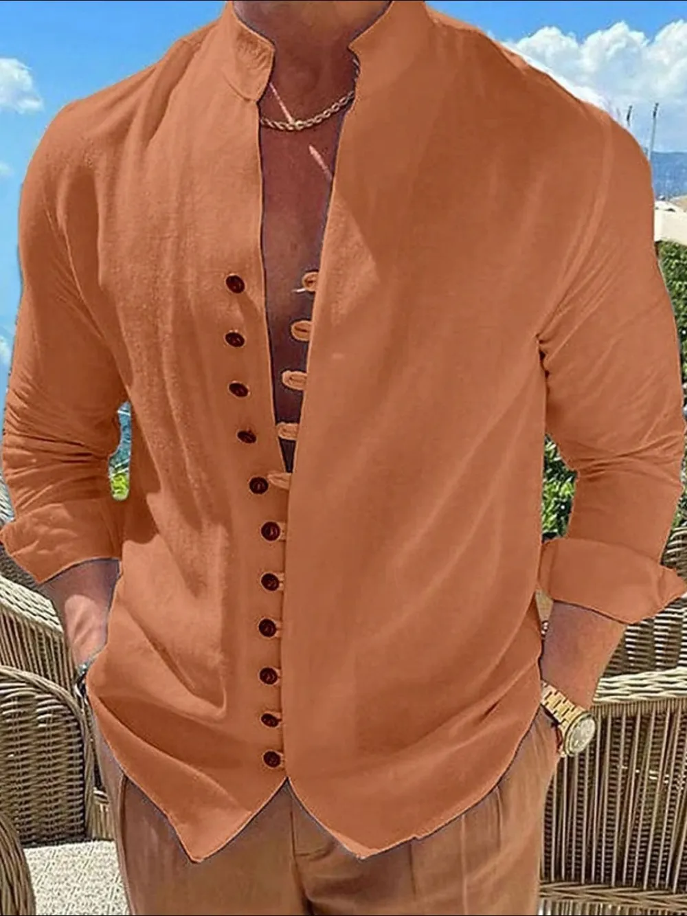 Men's Full Size Button Up Long Sleeve Shirt Plus Size, image 6
