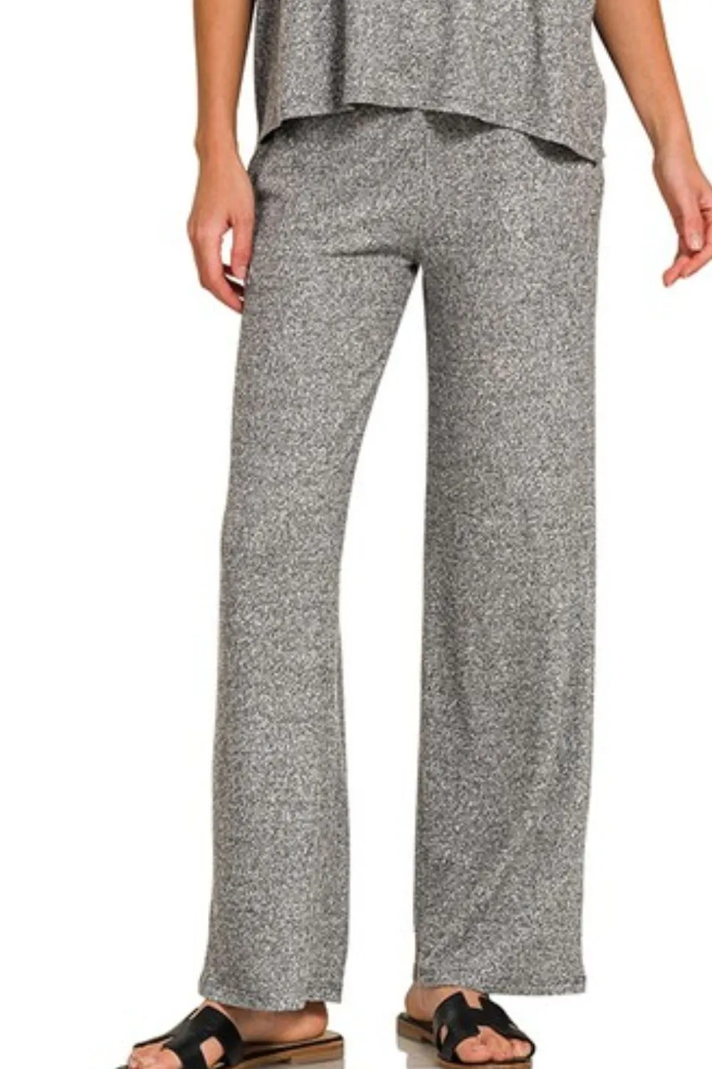 Soft Melange Short Sleeve Tee & Long Pants Set, image 4