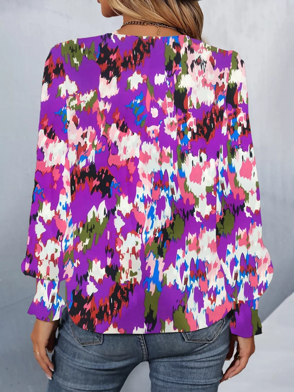 Printed Button Up Long Sleeve Shirt, image 4