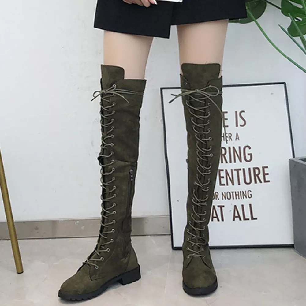 Lace-Up Over-the-Knee Boots, image 3