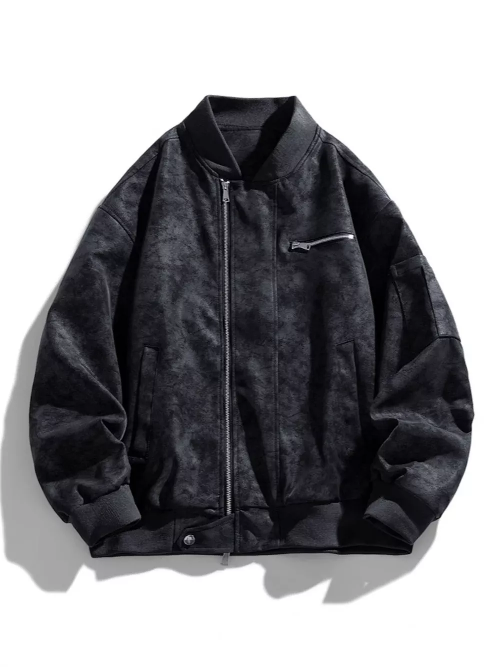 Men's Plus Size Vintage Zip Up Jacket, image 5