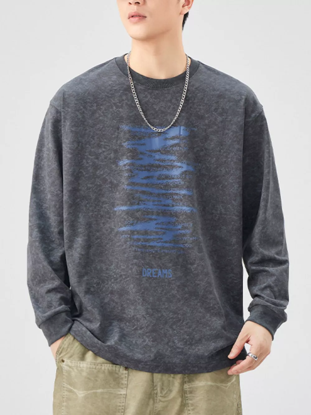 Men's Plus Size Casual Graphic Long Sleeve T-Shirt, image 7