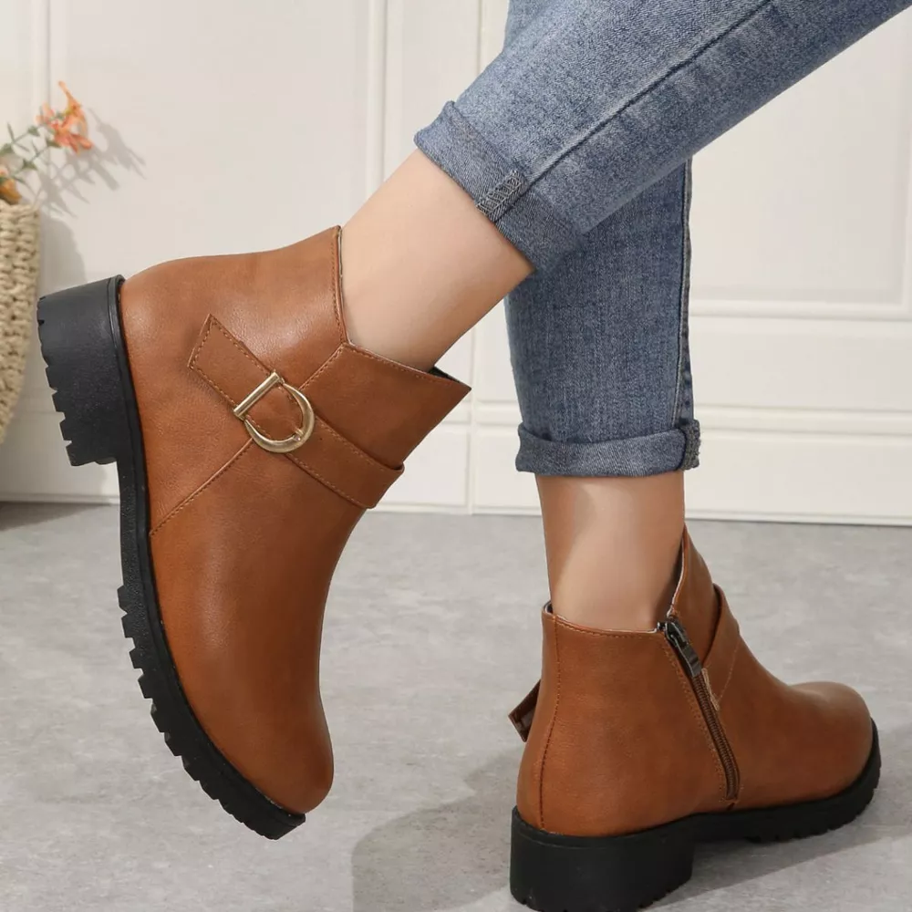 Round Toe Block Heels Boots, image 10