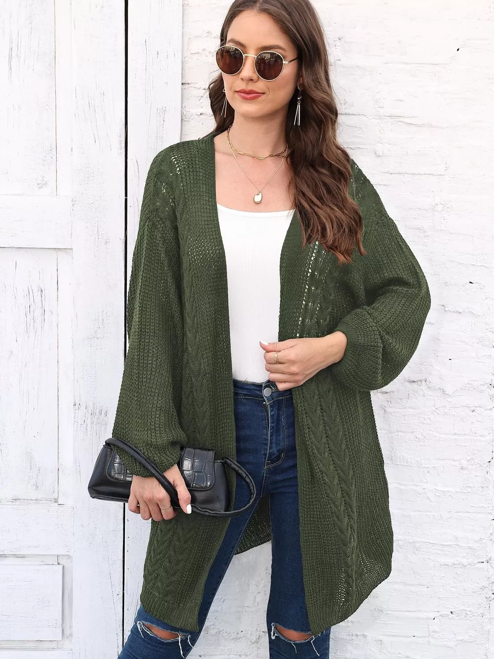 Open Front Long Sleeve Cardigan, image 16