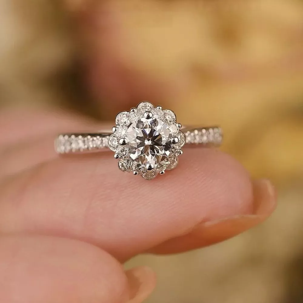 1 Carat 925 Sterling Silver Moissanite Ring, image 4