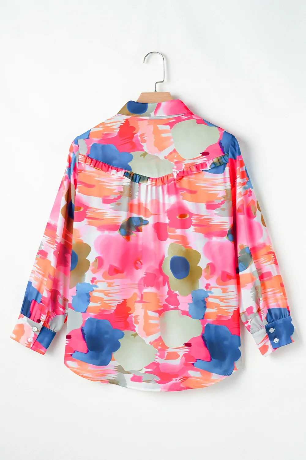 Abstract Print Collared Neck Long Sleeve Shirt, image 3