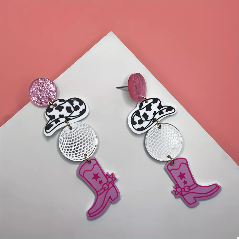 Cowgirl Boots Dangle Earrings, image 3