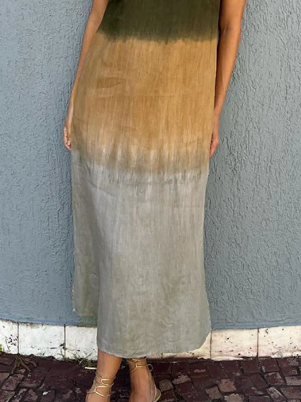 Full Size Sleeveless Gradient Tank Midi Dress Plus Size, image 10