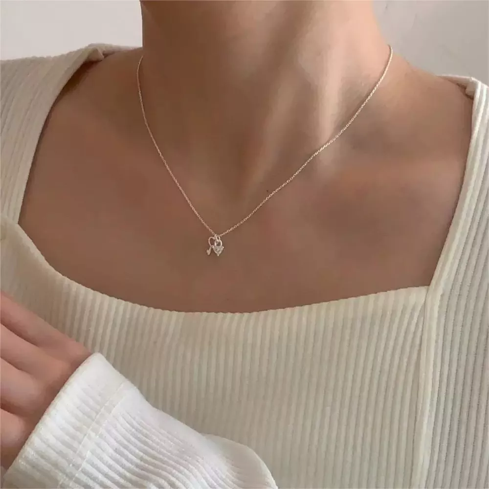 925 Sterling Silver Heart Necklace, image 2