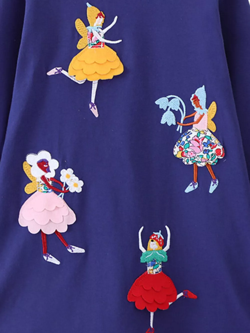 Children's Fairy Applique Long Sleeve Casual Dress, image 2