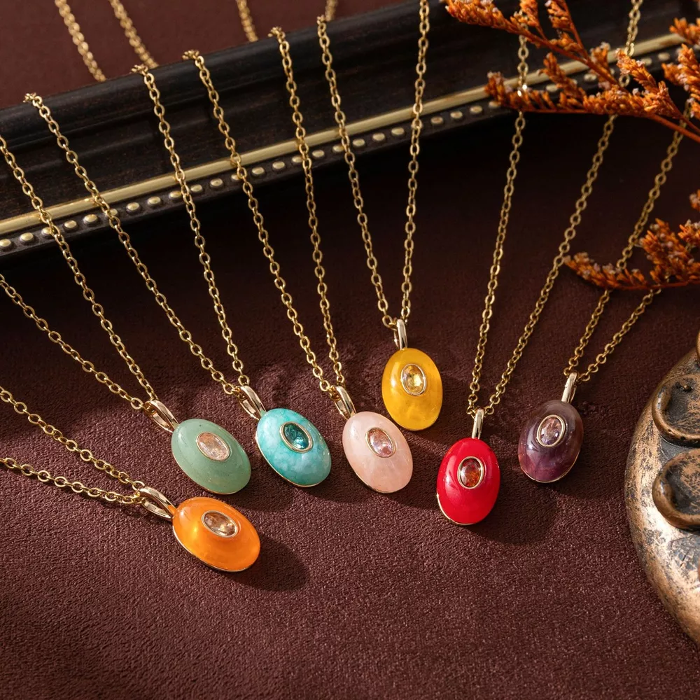 Natural Stone Pendant Necklace