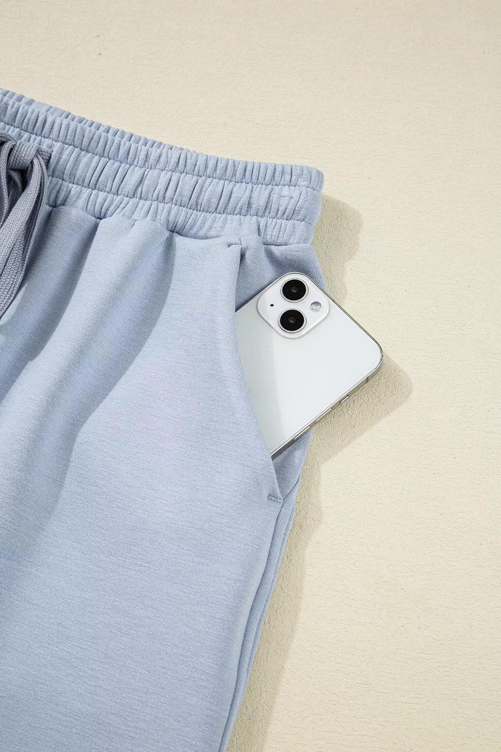 Half Zip Thumbhole Sleeve Hoodie and Pants 2pcs Outfit, image 3