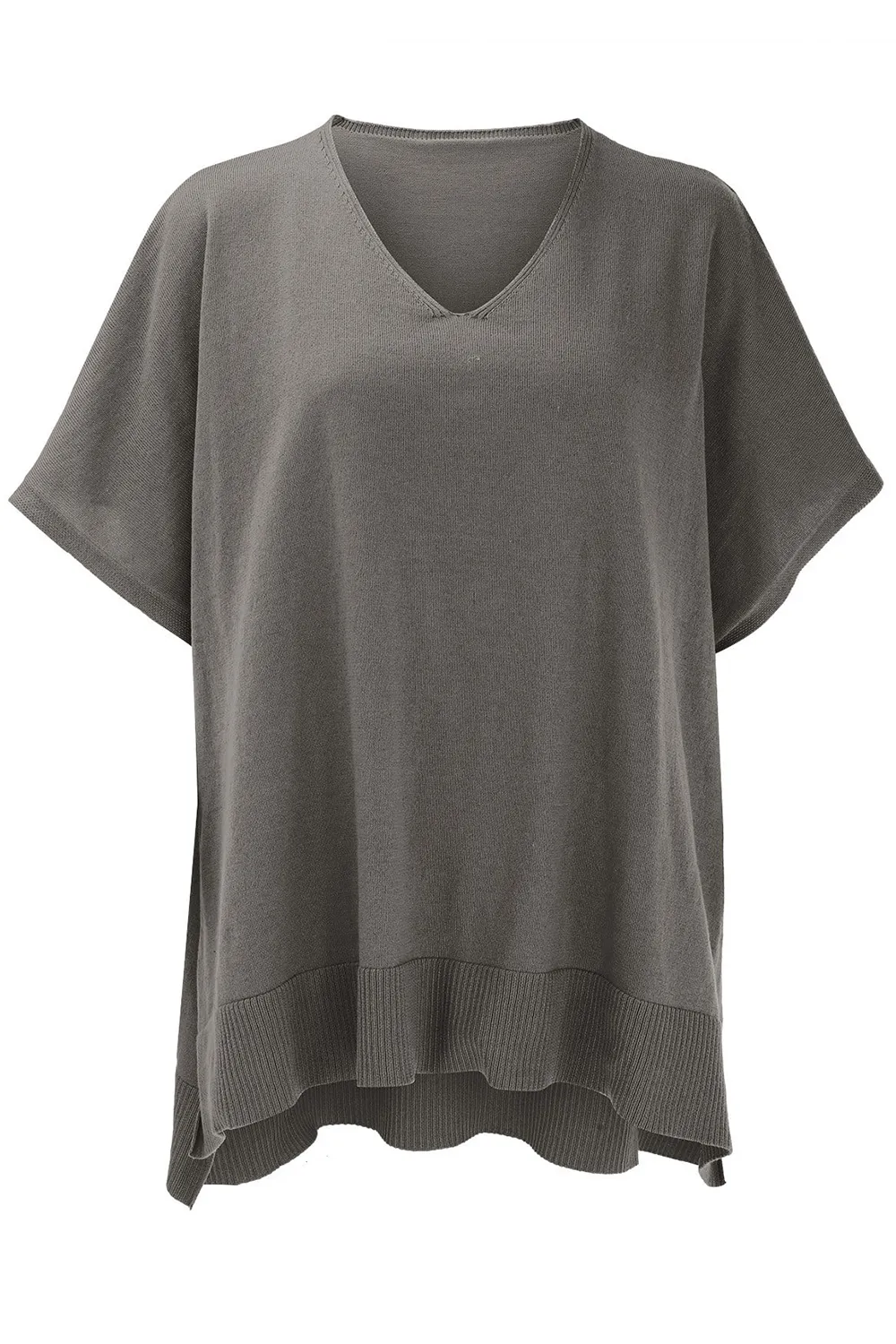 Slit V-Neck Half Sleeve Knit Top, image 15