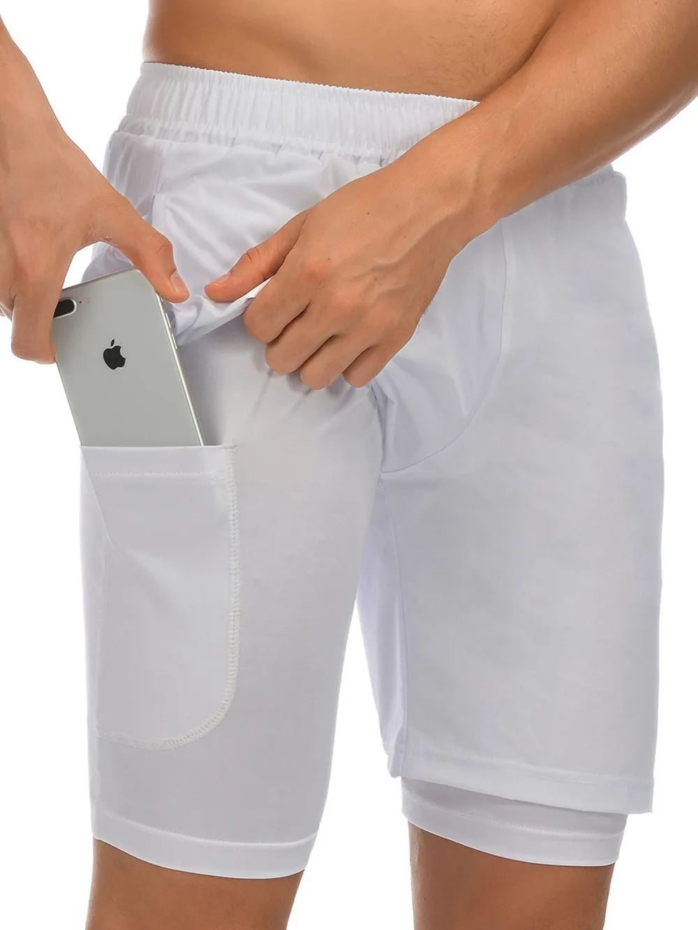 Men's Elastic Waist Active Shorts, image 5