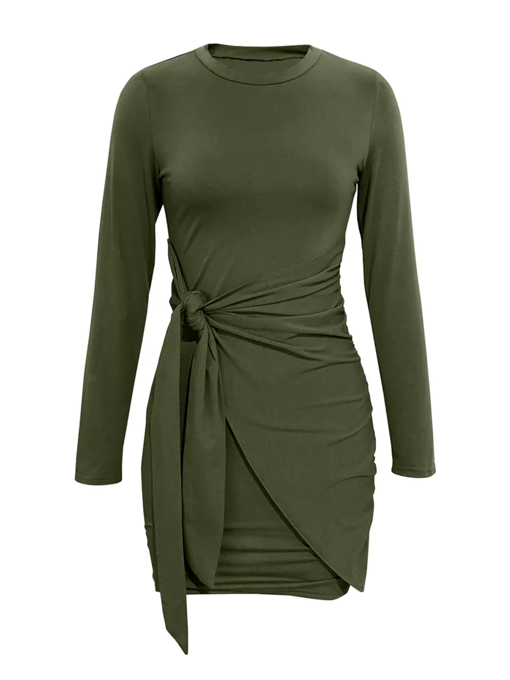 Round Neck Long Sleeve Bodycon Dress, image 10
