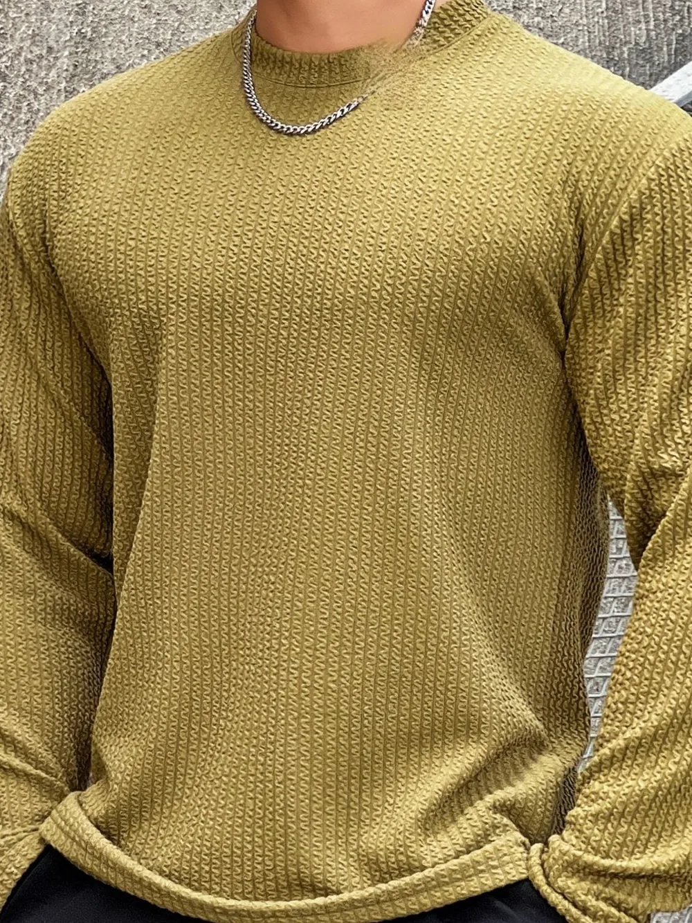Men's Plus Size Round Neck Long Sleeve T-Shirt, image 5