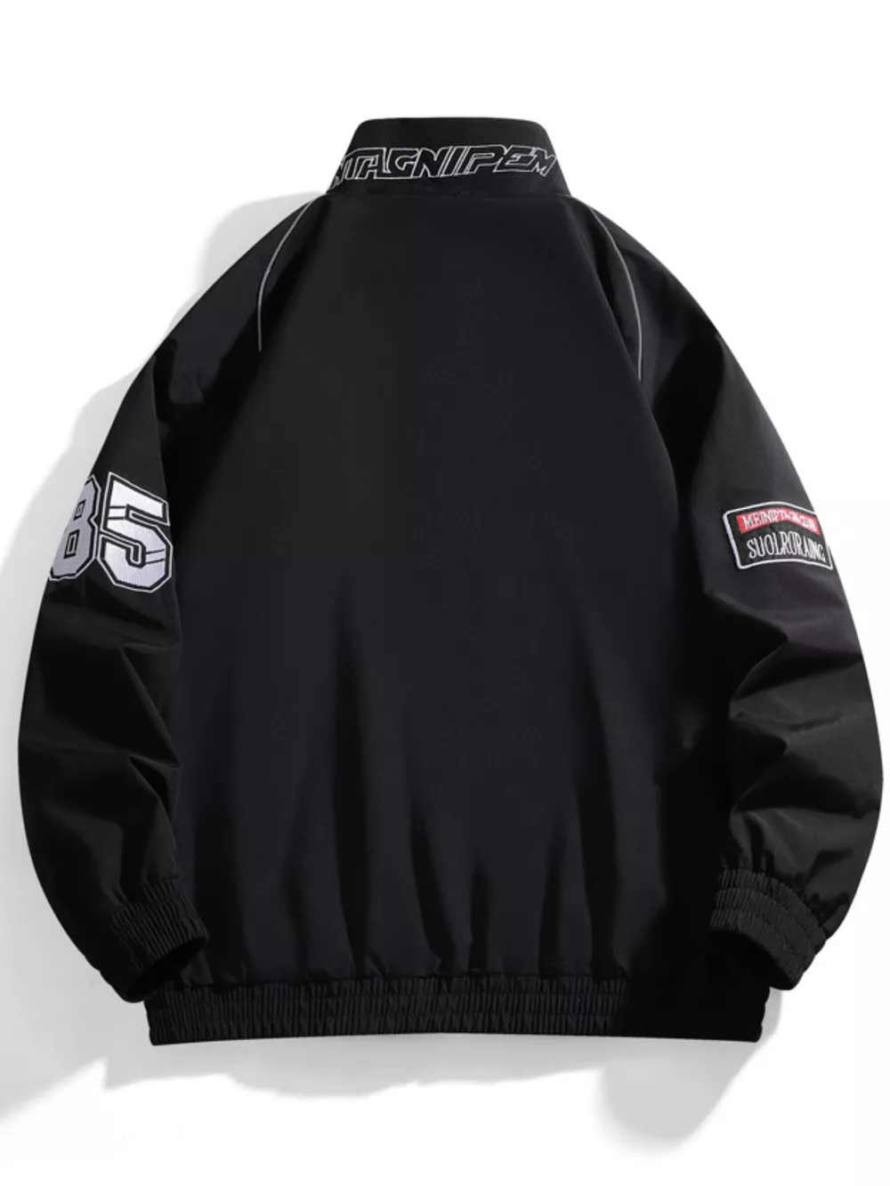 Men's Racing-Inspired Zip Up Bomber Jacket, image 2