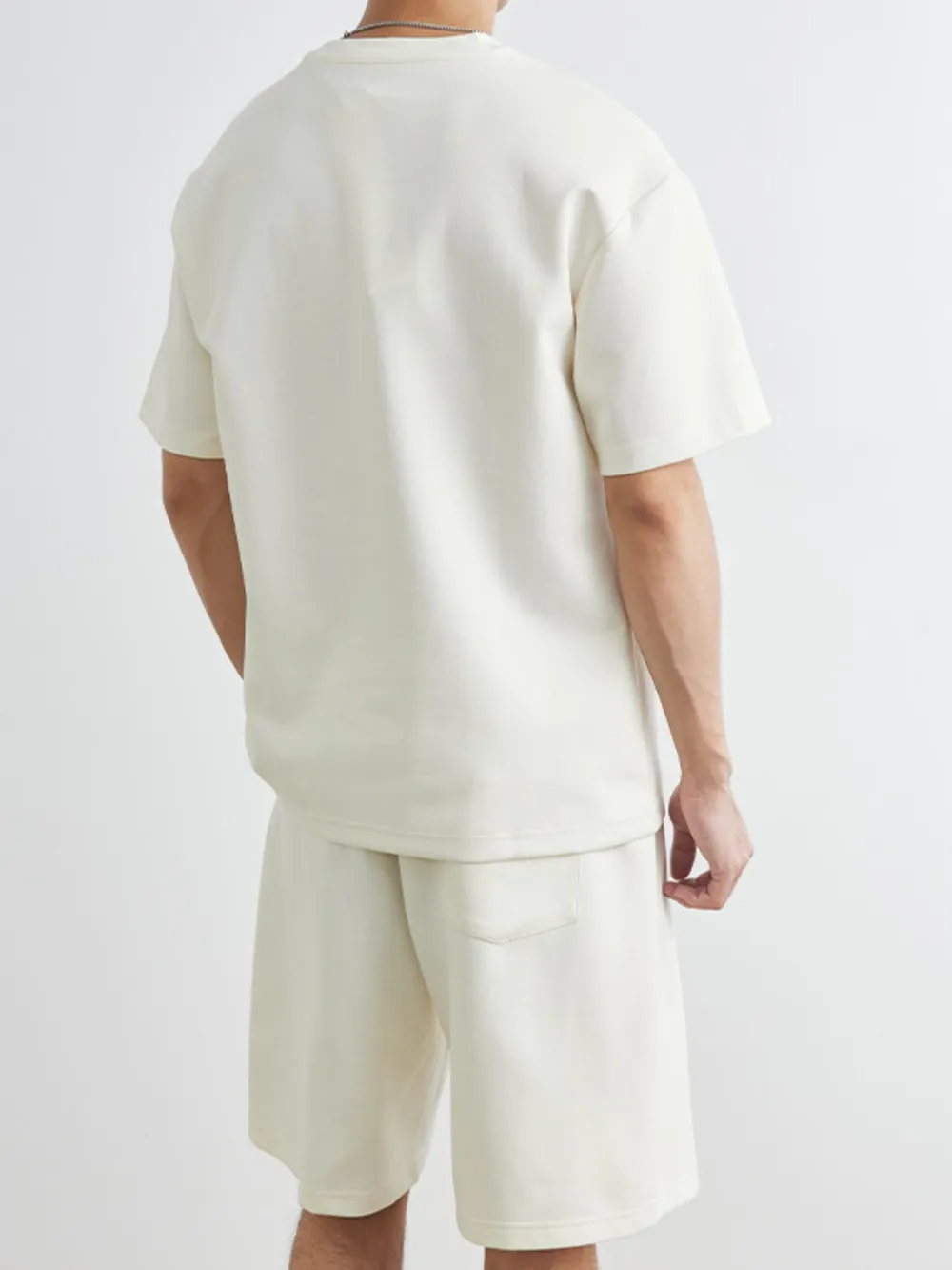 Men's Plus Size Round Neck Short Sleeve Top and Shorts Set, image 8