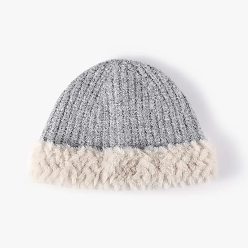 Fuzzy Hem Knit Hat, image 3
