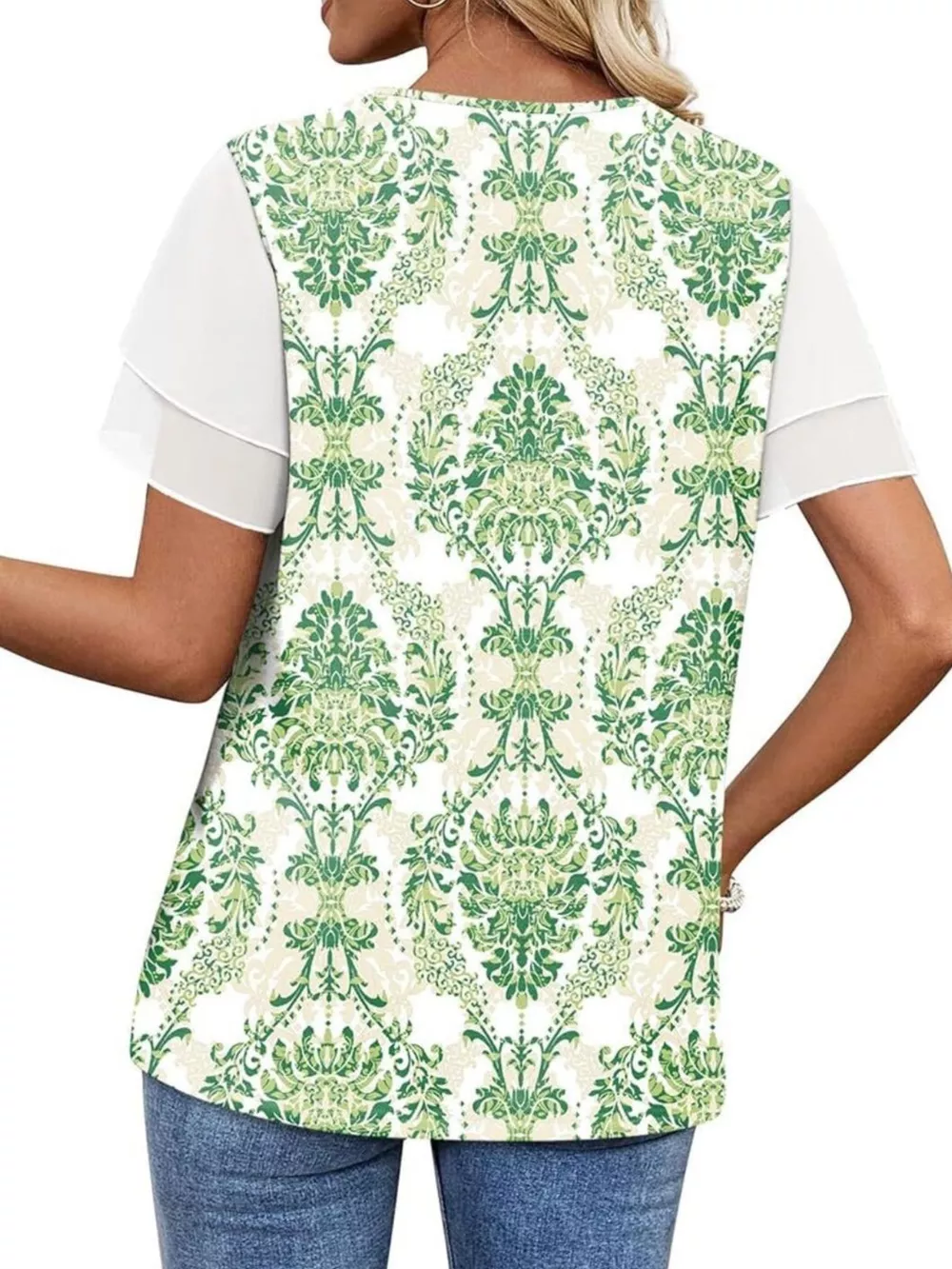 Layered Short Sleeve Round Neck T-Shirt, image 8