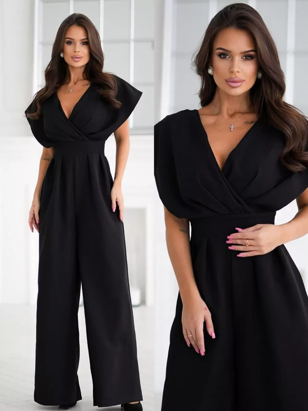 Surplice Wide Leg Jumpsuit, image 14