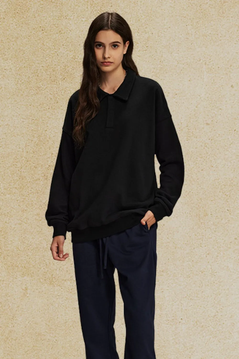 Men's Collared Neck Long Sleeve Polo