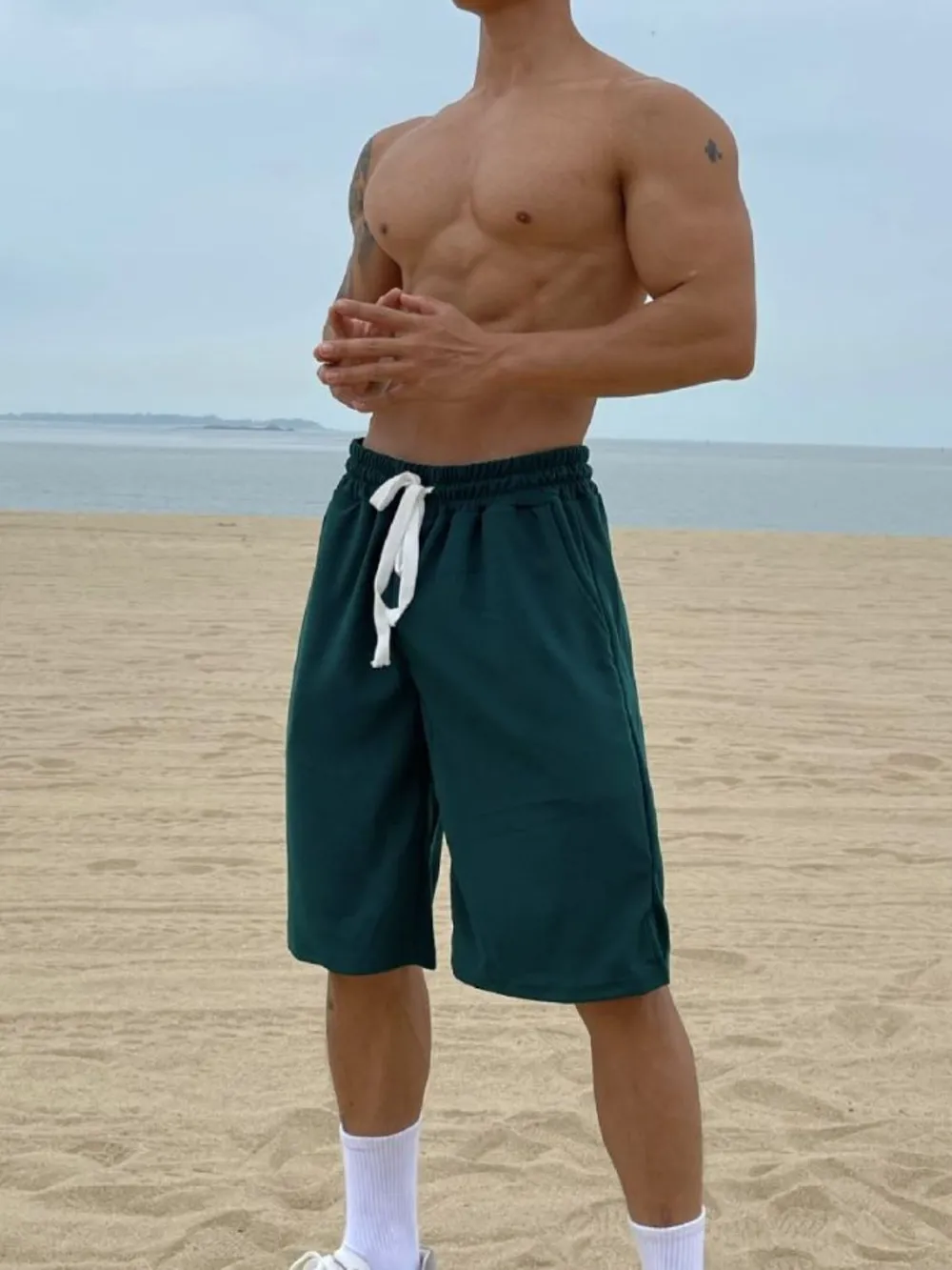 Men's Plus Size Drawstring Shorts with Pockets, image 2