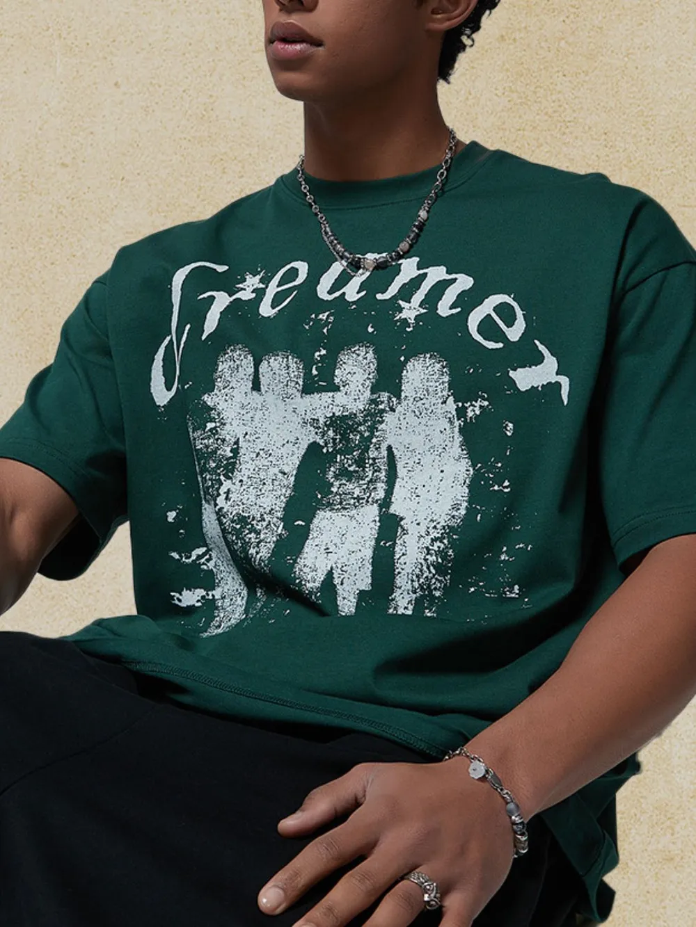 Men's Graphic Round Neck Half Sleeve T-Shirt, image 3