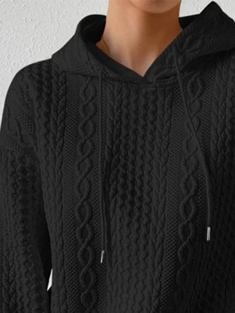Drawstring Drop Shoulder Long Sleeve Hoodie, image 8