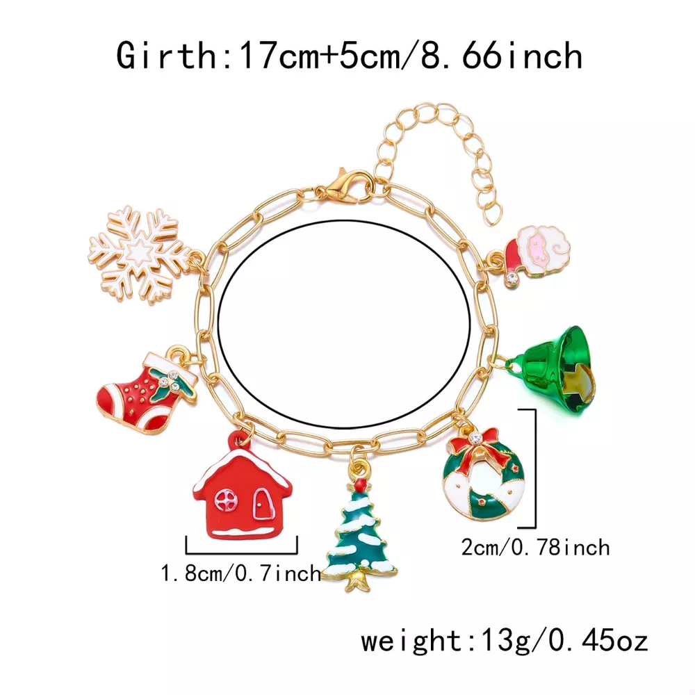 18K Gold-Plated Resin Christmas Theme Bracelet, image 5