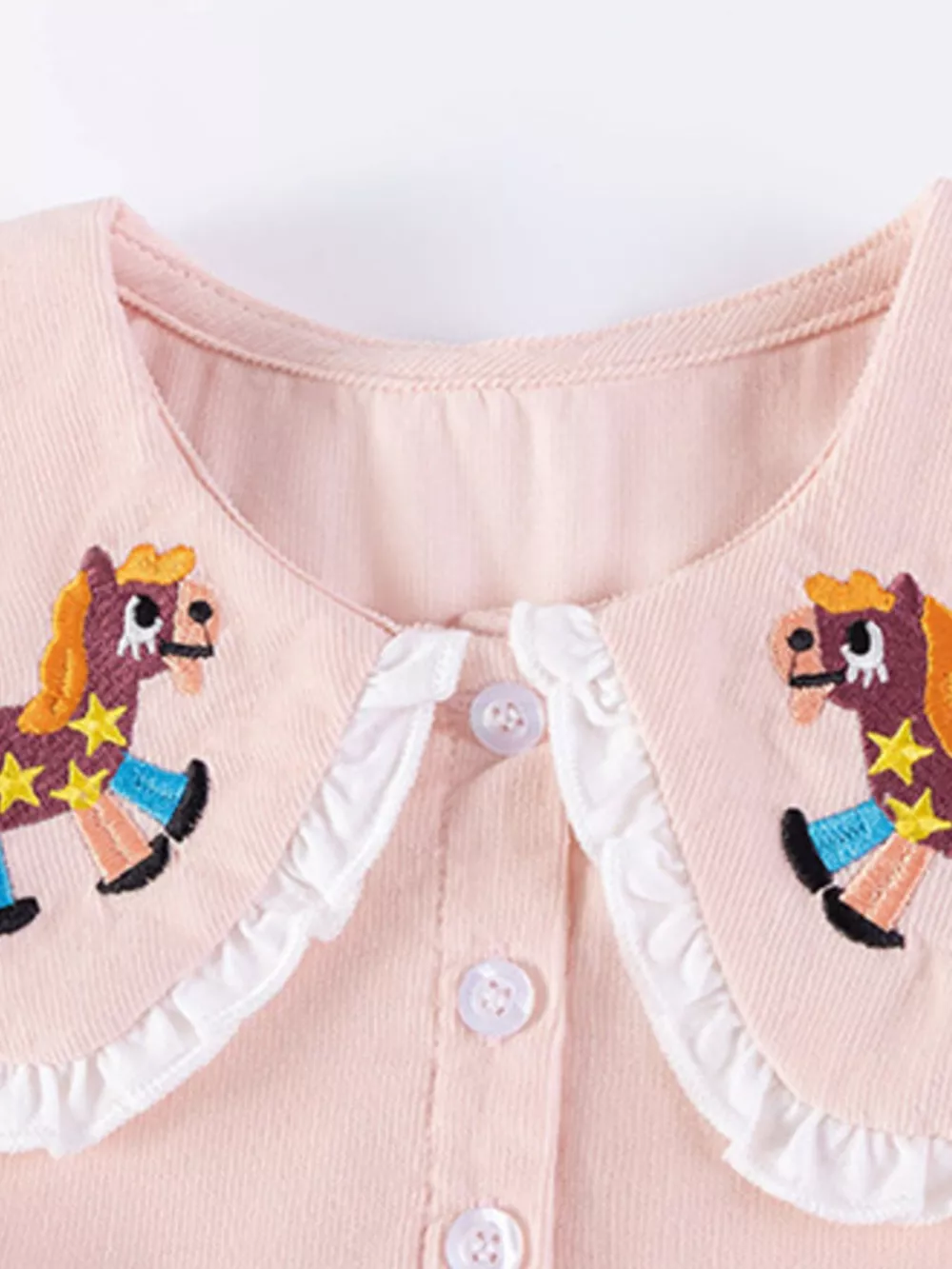 Children's Pony Embroidered Top and Flare Pants Set, image 3